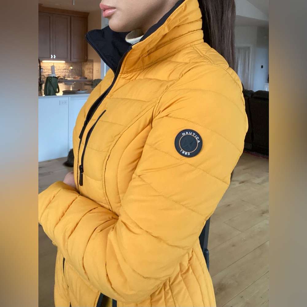 Nautica Yellow Puffer Jacket | Women’s Zip Front